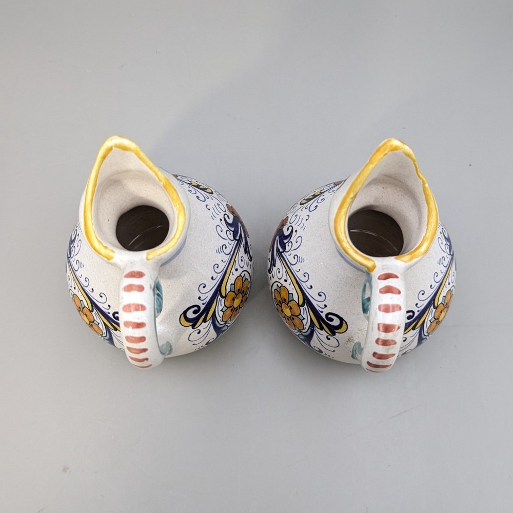 Vintage Ceramiche Deruta Italy Raffaellesco Oil Vinegar Cruet Set Hand Painted - Picture 5 of 13